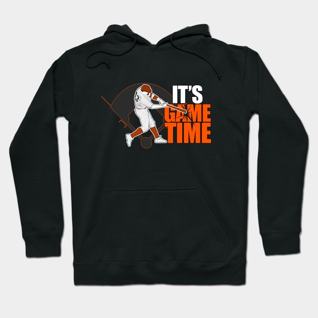 It's Game Time - Baseball (Orange) Hoodie by adamzworld